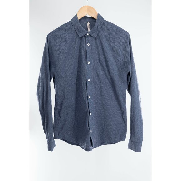 Lululemon Bonded Voyage Long Sleeve Button Down Heathered Deep Navy | Medium - Picture 3 of 12